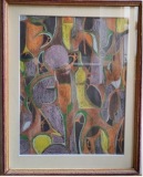 Karel Souček – originální pastel: Komposice,  48x35, rám 63x50 cm, cena 36.400.-